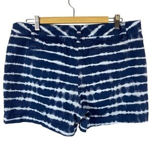 Lands' End Blue White Tie Dye Mid Rise Shorts Size 14 Petite